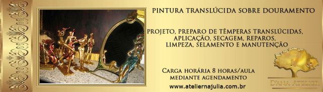 curso pintura translúcida sobre douramento dourado cooriddo translucido ouro liquido douração artística arte do ouro no atelier ana julia ps